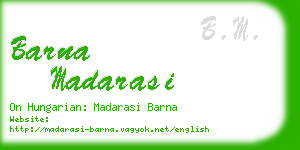 barna madarasi business card